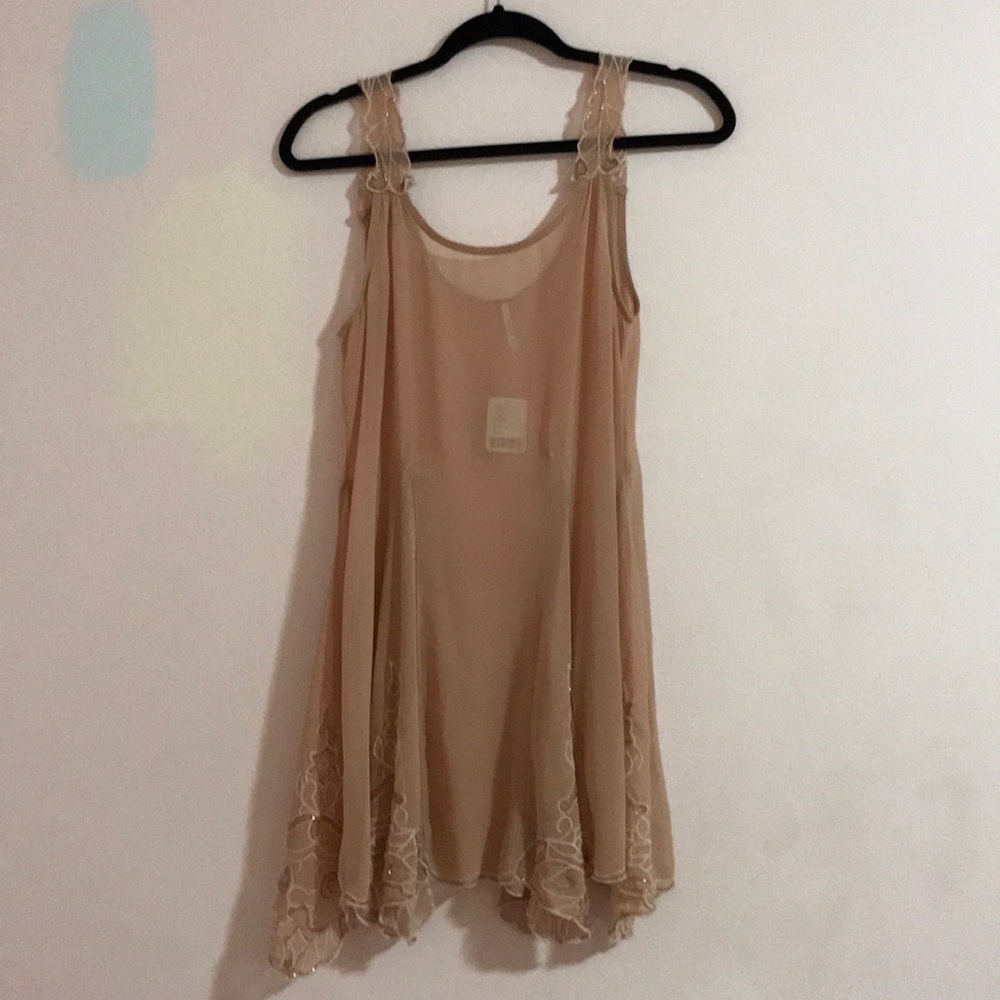 Free people blush sheer slip dress!